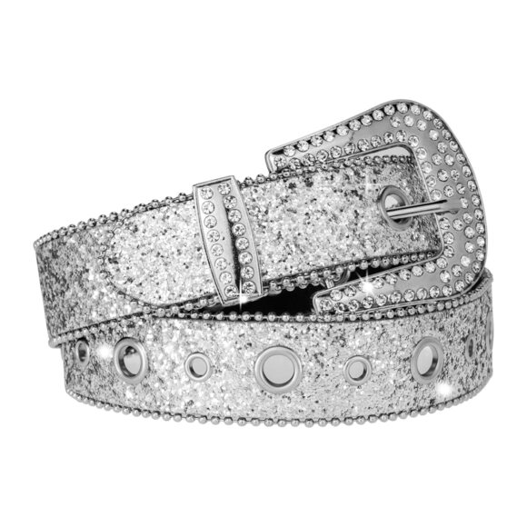 Utоwо Accessories - 4782 Rhinestone Belt For Women Men, Western Cowgirl Cowboy Bling Studded